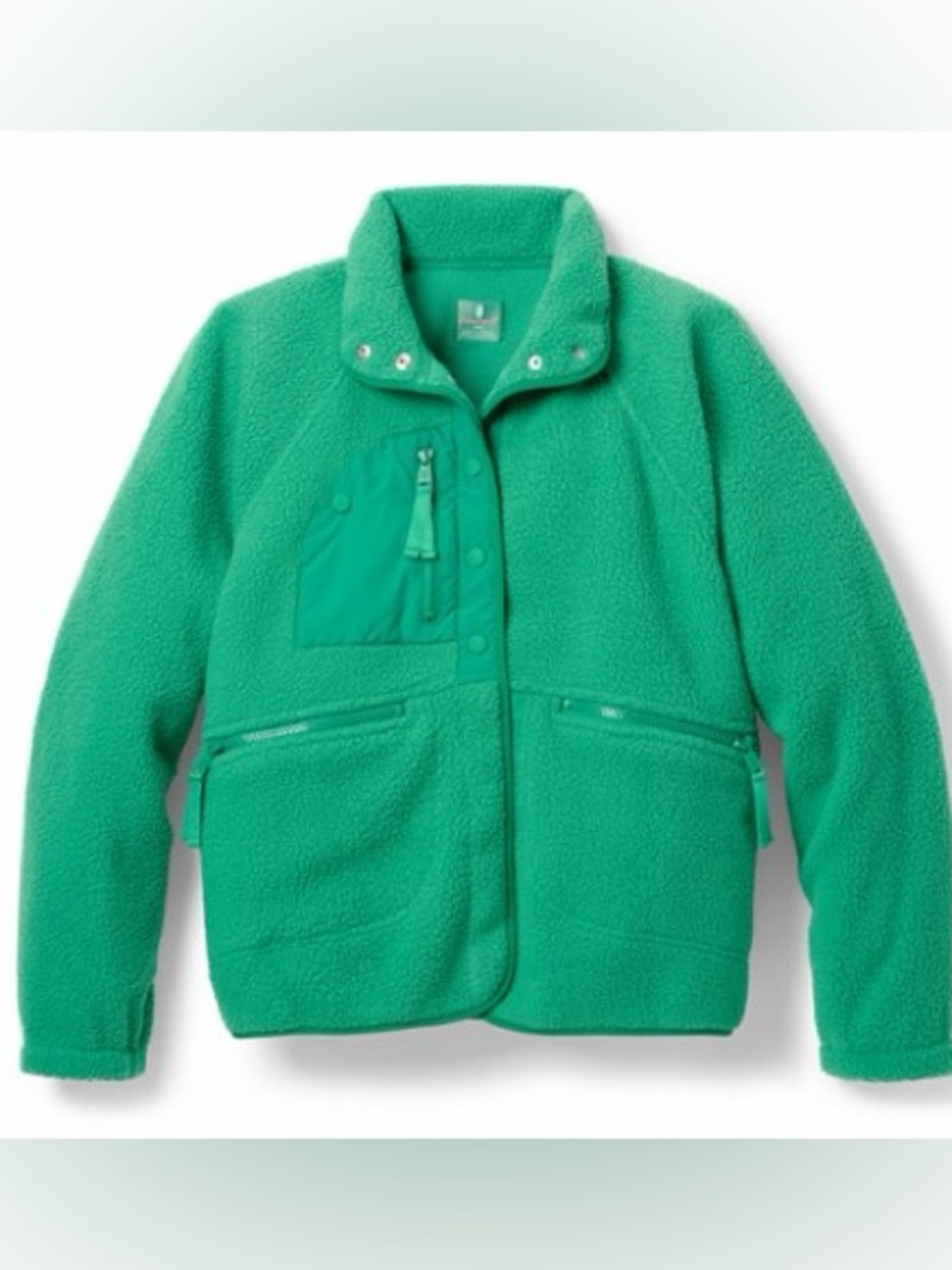 NWT! Free People Hit The Slopes Fleece Jacket Green Glow XL FP Movement